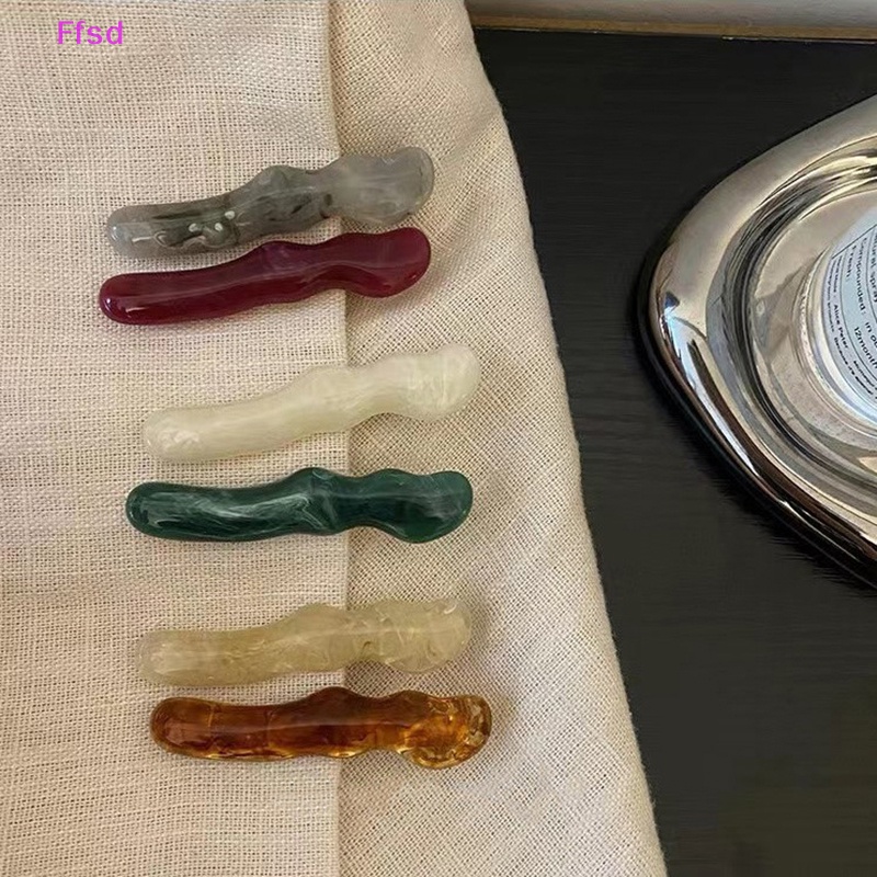 {Ffsd} Kẹp Tóc Mái Bằng Nhựa Resin Gợn Sóng Kiểu Retro Hàn Quốc Mới Cho Nữ * Bán Chạy