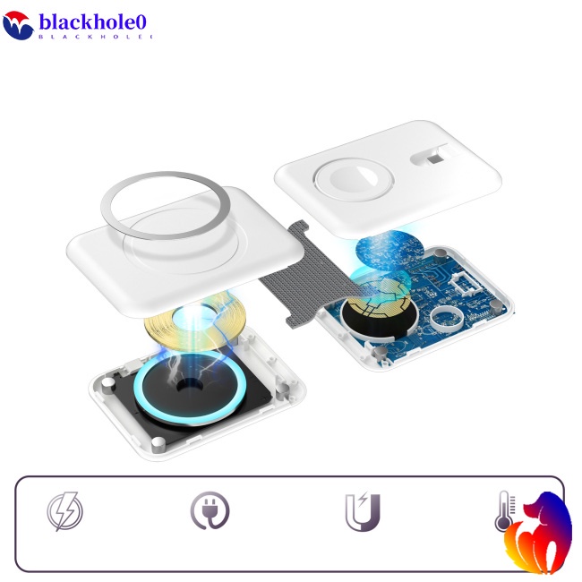 Đế Sạc Nhanh Không Dây 15w 3 Trong 1 Có Nam Châm Cho Iphone 14 13 12 Airpods Iwatch 8 7