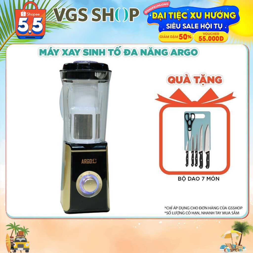 Máy xay sinh tố đa năng Argo | TẶNG: Bộ Dao 7 Món