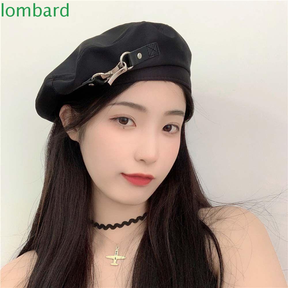 Mũ Nồi Phối Khóa Kim Loại Phong Cách Retro Cho Nữ