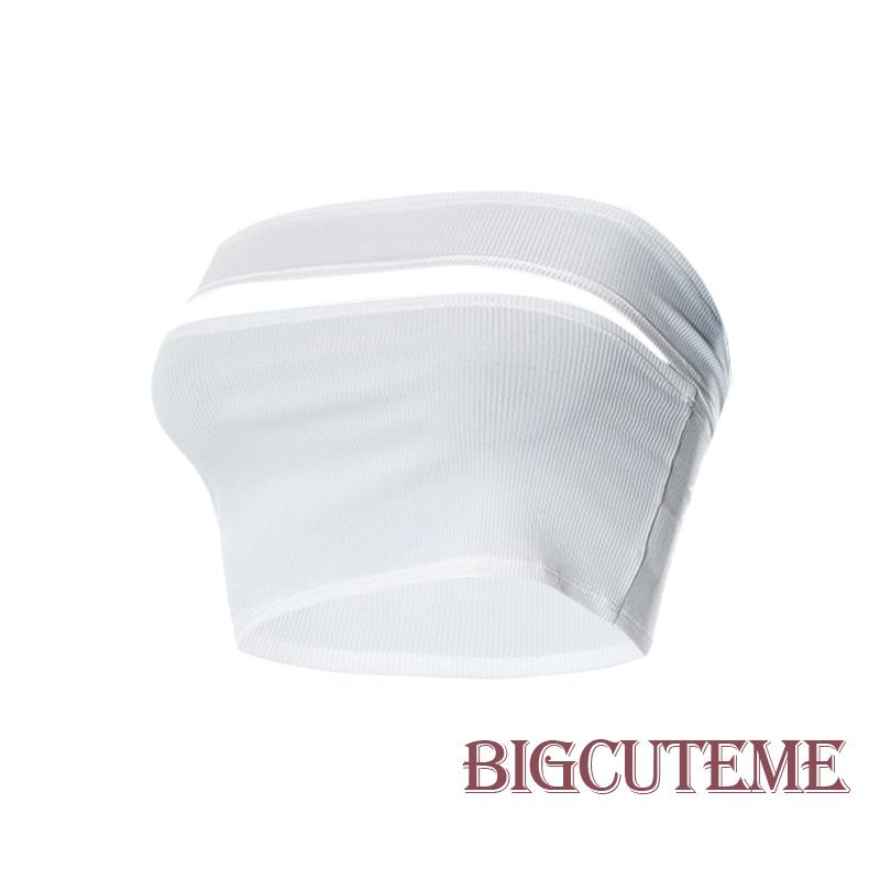 [] - Áo Croptop Trễ Vai Không Dây Hở Vai Co Giãn Thời Trang Đường Phố Câu Lạc Bộ Đường Phố Mùa Hè Dành Cho