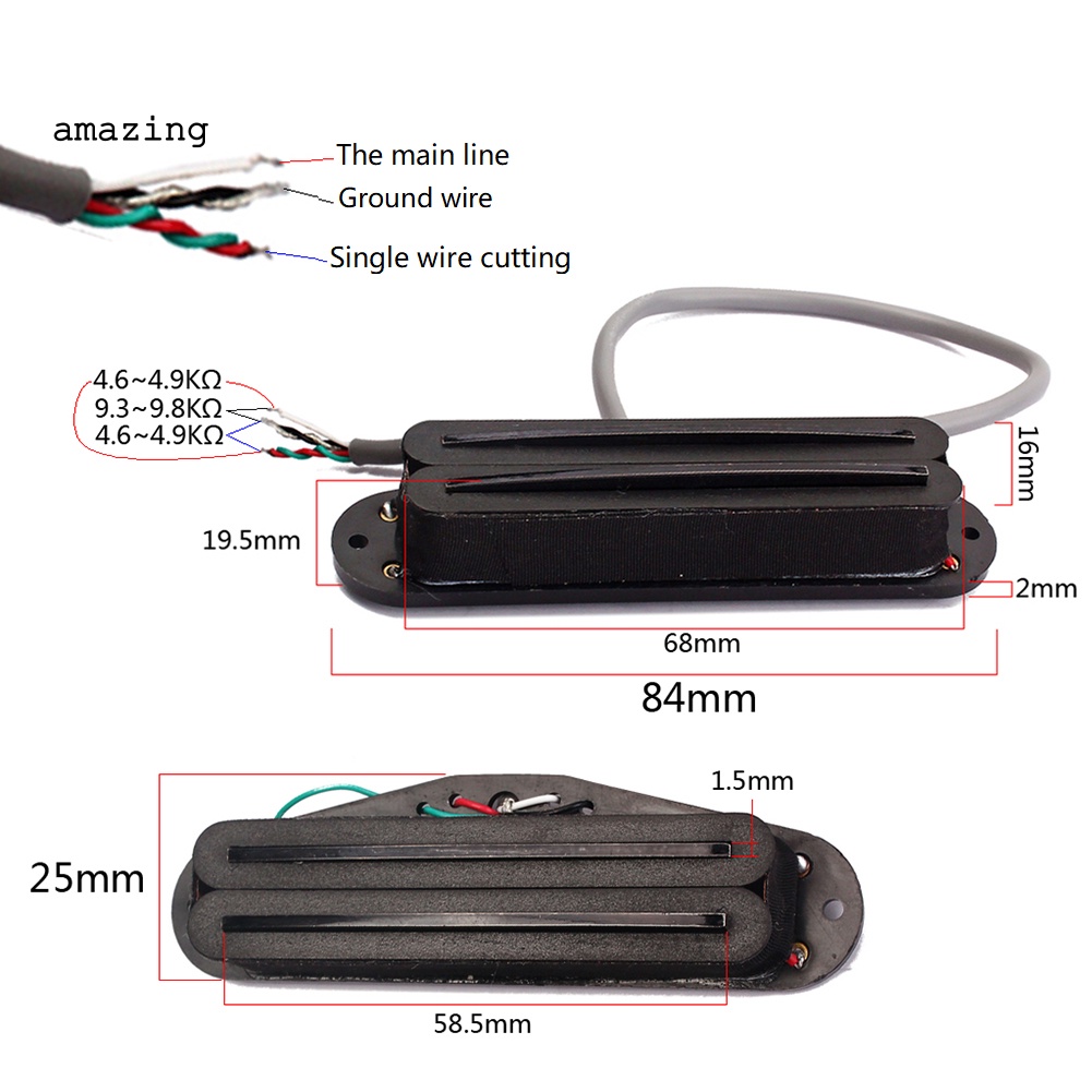 Phụ Kiện Pickup Cho Đàn Guitar Stratocaster ST Ferrite Mini Humbucker