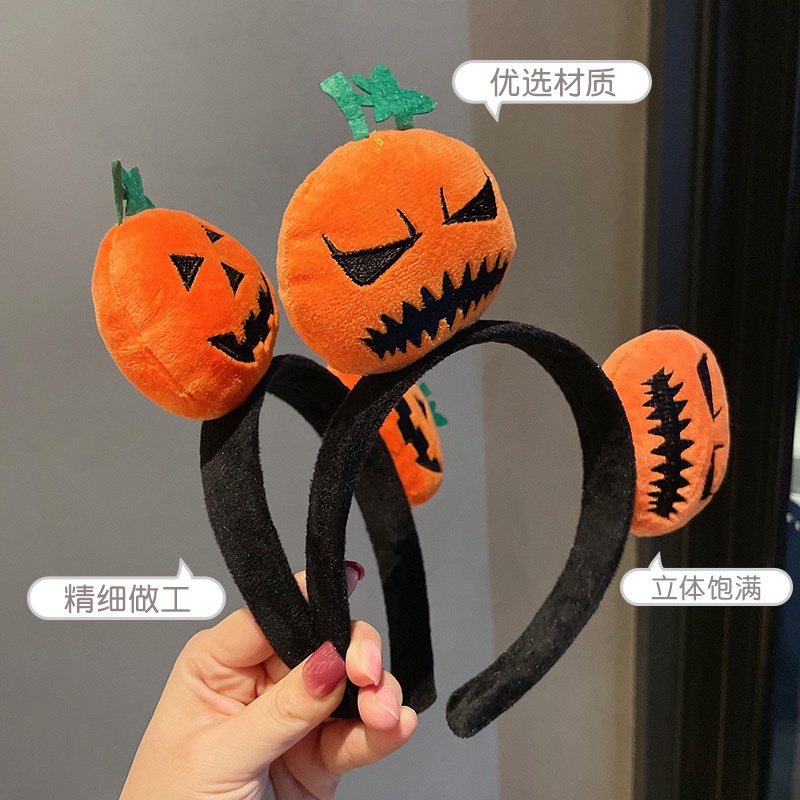Băng Đô Cài Tóc Họa Tiết Hoạt Hình Bí Ngô Vui Nhộn Dùng Hóa Trang Halloween