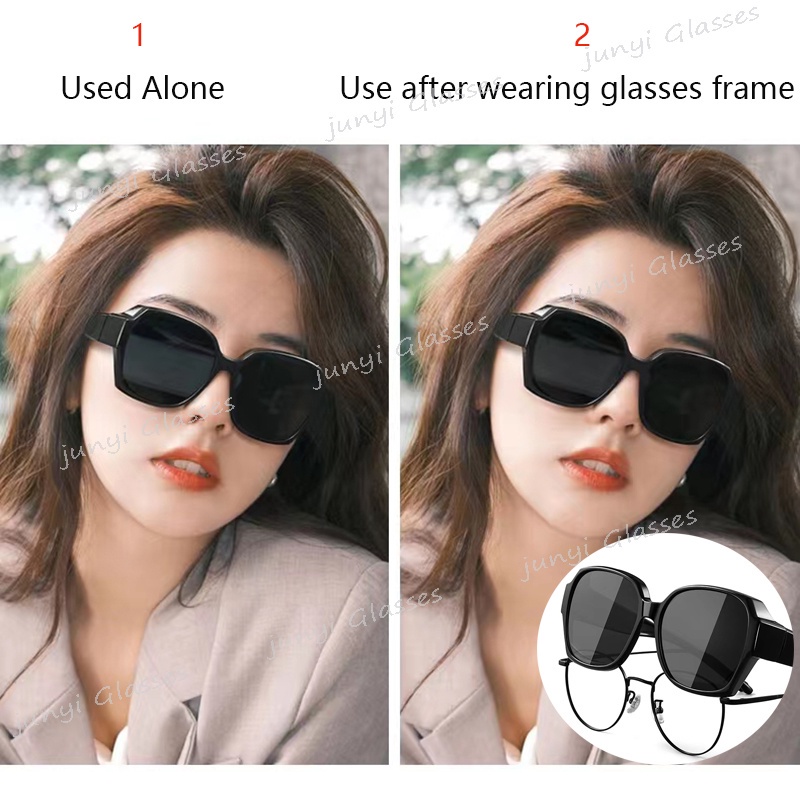 Kính Mát Phân Cực Chống Tia UV400 Tròng To Chống Lóa 2 Trong 1 Thích Hợp Đi Câu Cá Ban Đêm Cho Nam Và Nữ