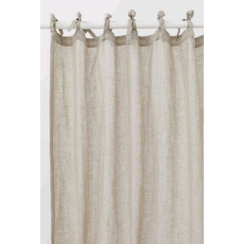 Rèm Màn Canvas Buộc Cột Dây Phong Cách Vintage vải thưa