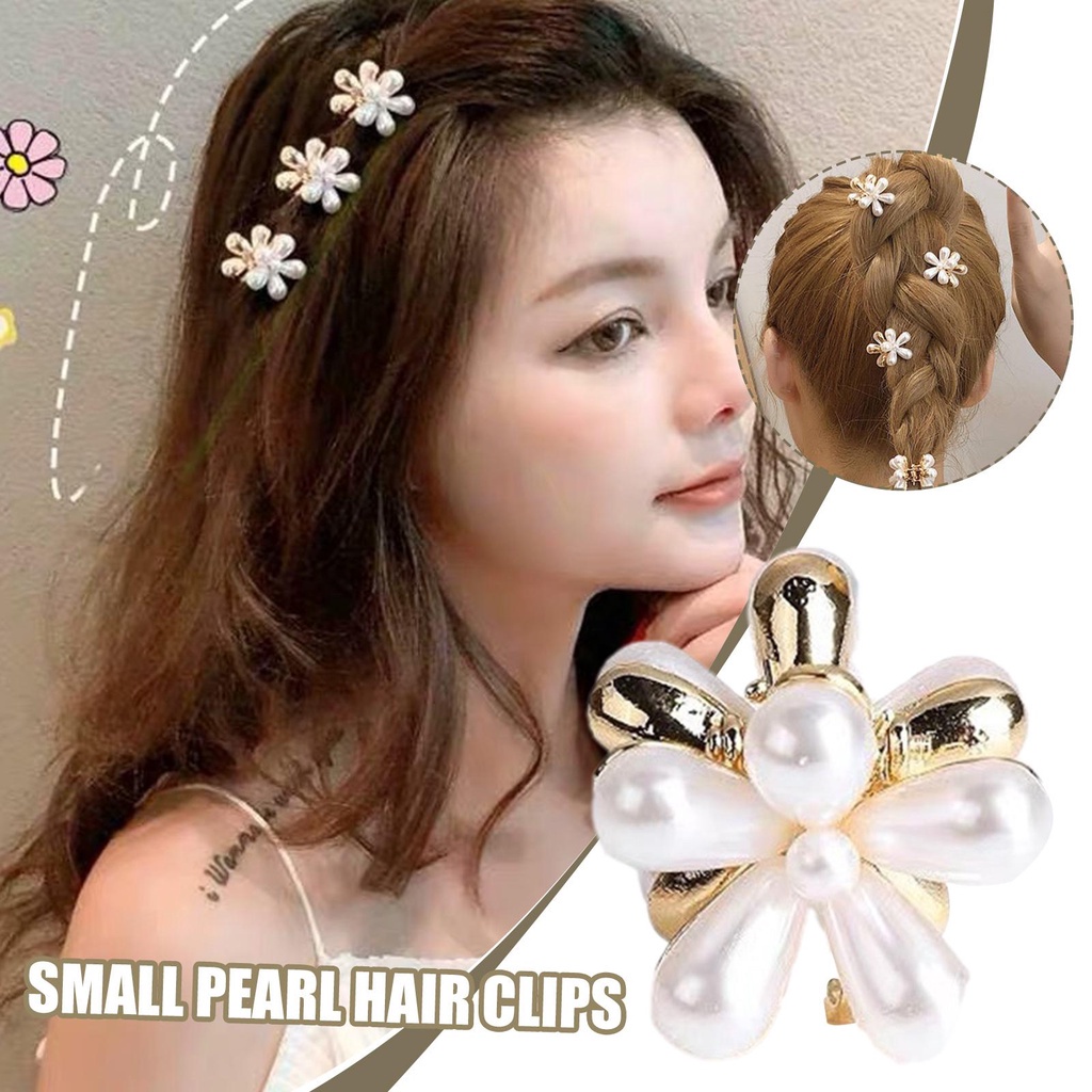 Kẹp Tóc Hoa Cúc Nhỏ Đính Ngọc Trai Thời Trang Hàn Quốc Cho Nữ U7W3