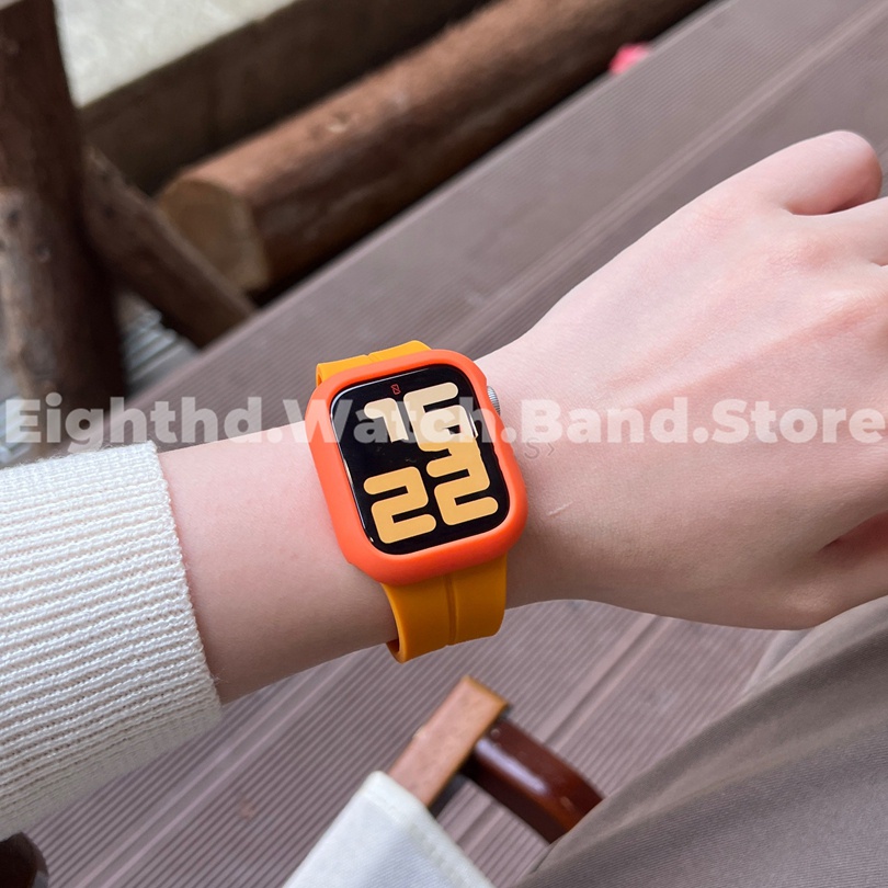 Ốp Bảo Vệ 2 Trong 1 Có Khóa Cài Nam Châm Cho Apple Watch Series 8 Ultra Pro 7 6 SE 5 4 3 2 1 Size 49mm 41mm 45mm 44mm 42mm 40mm 38mm
