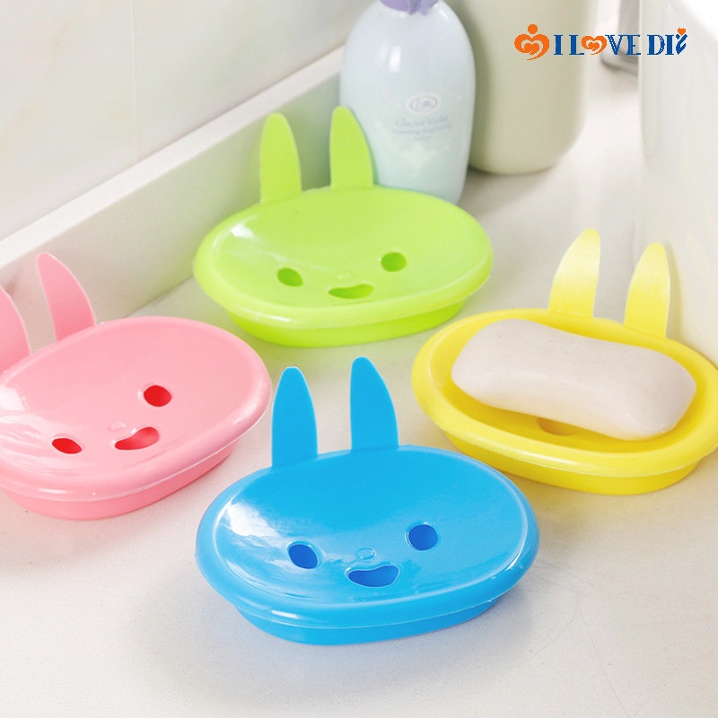 Khay Đựng Xà Phòng Hai Tầng Hình Thỏ Hoạt Hình Dễ Thương (Màu Ngẫu Nhiên) / Khay Đựng Xà Phòng Có Thể Tháo Rời / Khay Đựng