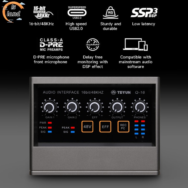 Bộ Thẻ Ghi Âm Chuyên Nghiệp Q-16 Hiệu Ứng Dsp