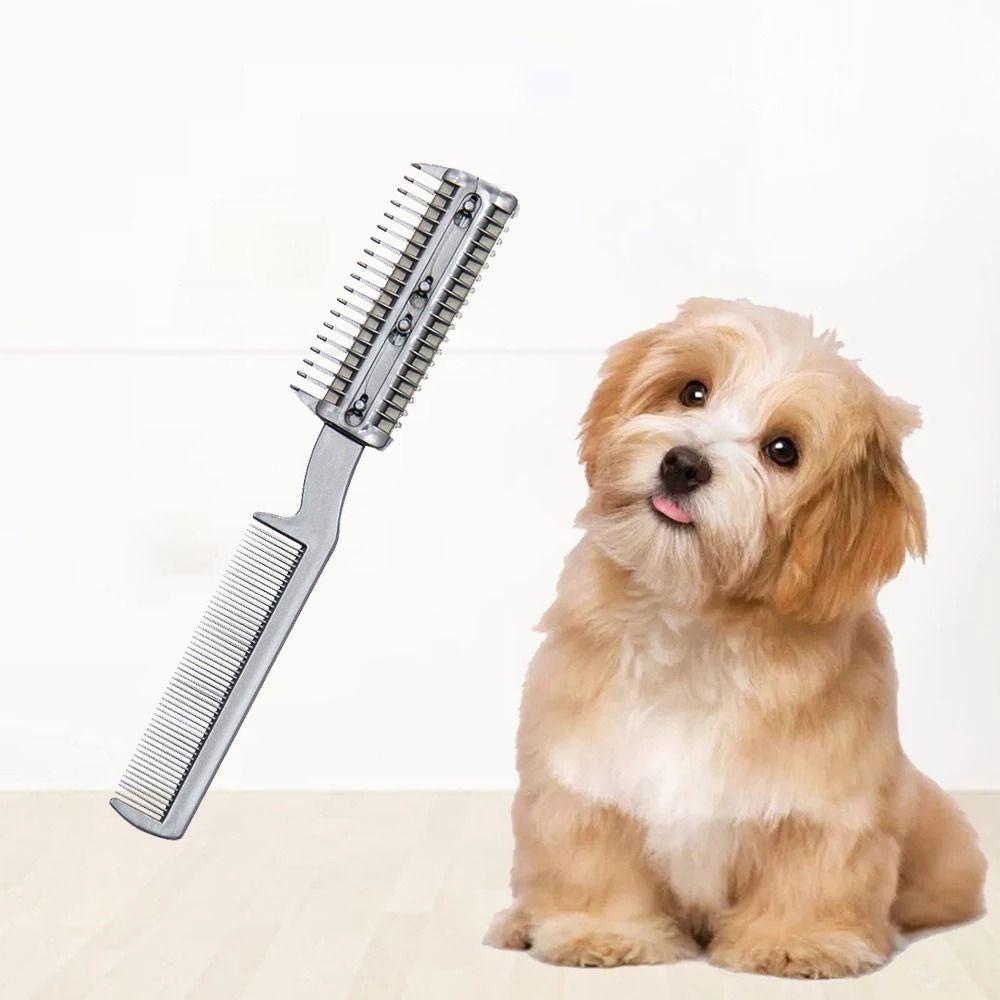 Lược Chải Lông Thú Cưng 2 Trong 1 Lưỡi Kim Loại Tiện Dụng