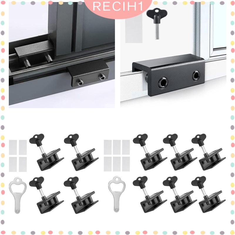 Bộ Khóa Cửa Sổ / Cửa Ra Vào / Cửa Sổ Không Cần Khoan Kèm Chìa Khóa Trượt Chống Trộm Tiện Dụng Cho Tủ Quần Áo / Cửa Sổ