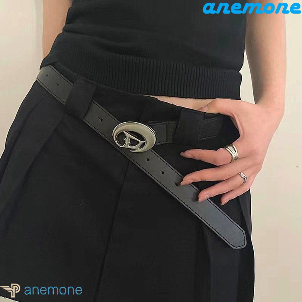 Thắt Lưng Bằng Da PU Khóa Kim Loại Hình Bán Nguyệt Thời Trang Dành Cho Nữ