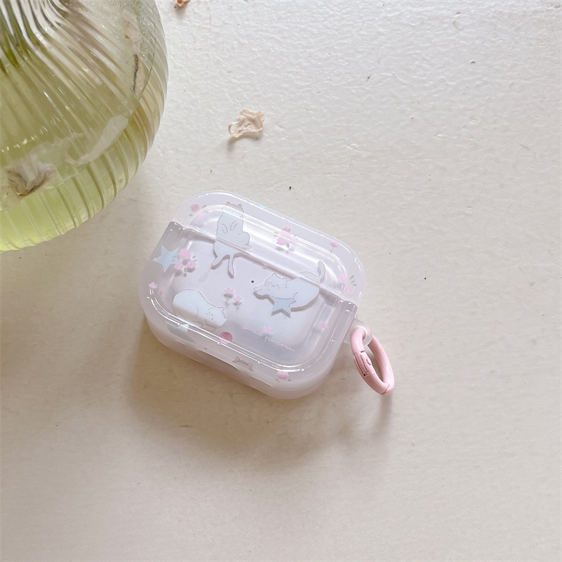 Vỏ Bảo Vệ Hộp Sạc Tai Nghe Bluetooth Không Dây Airpods1 / 2 3 Pro Pro2 Air Pods Pro 3 Hình Mèo Dễ Thương Ốp