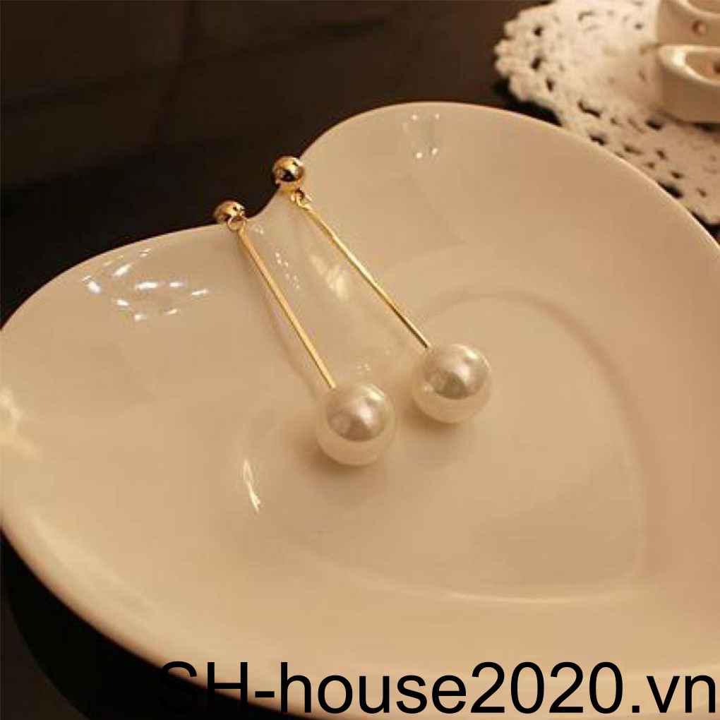 Bông Tai Dáng Dài Đính Ngọc Trai Nhân Tạo Dễ Thương Thời Trang Dự Tiệc Cho Nữ