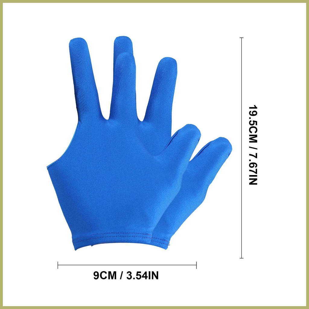 Set 2 Găng Tay Trái / Phải Chơi Bida Ba Ngón Chống Trượt Thoáng Khí Thêu Họa Tiết