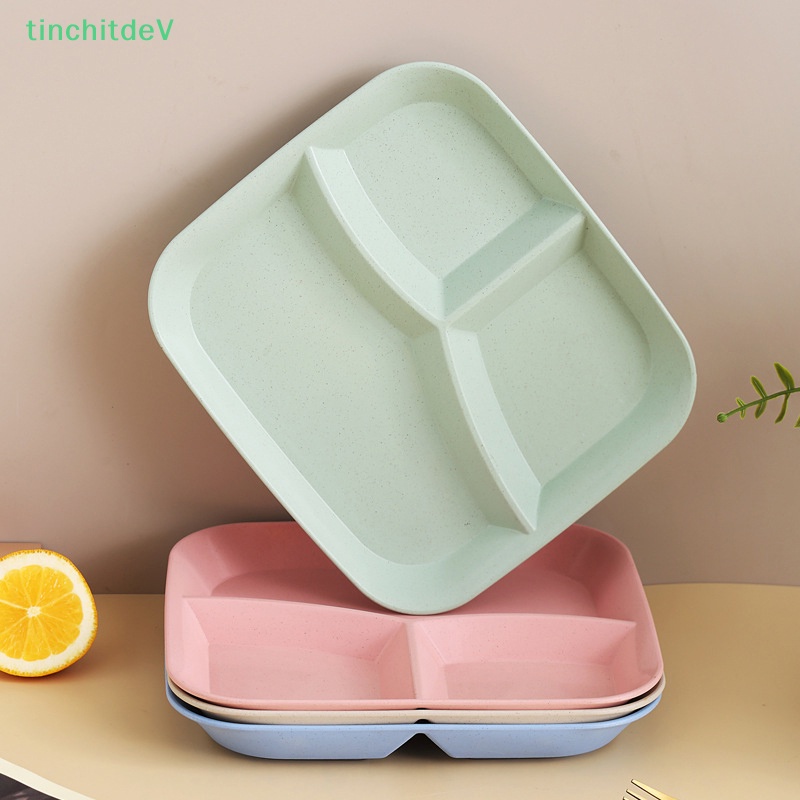 Khay Đựng Thức Ăn 3 Ngăn Bằng Rơm Lúa Mì