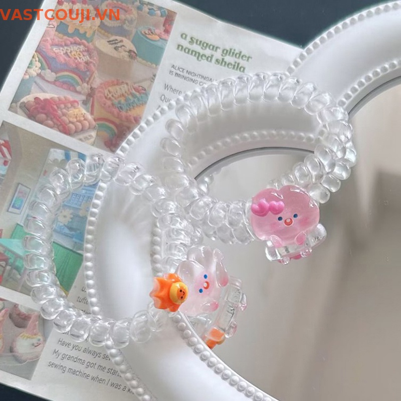 Dây Cột Tóc Hình Cánh Thiên Thần / Trái Tim Màu Hồng Xinh Xắn Thời Trang Cho Nữ Y2K