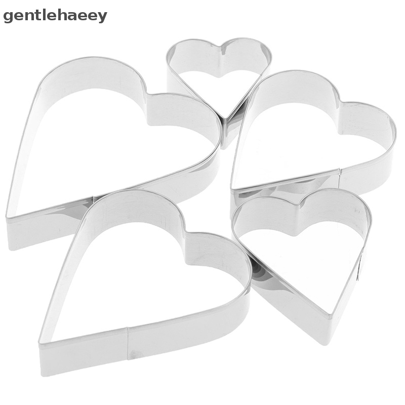 Bộ 5 Khuôn Cắt Kẹo Mềm Trang Trí Bánh Hình Trái Tim