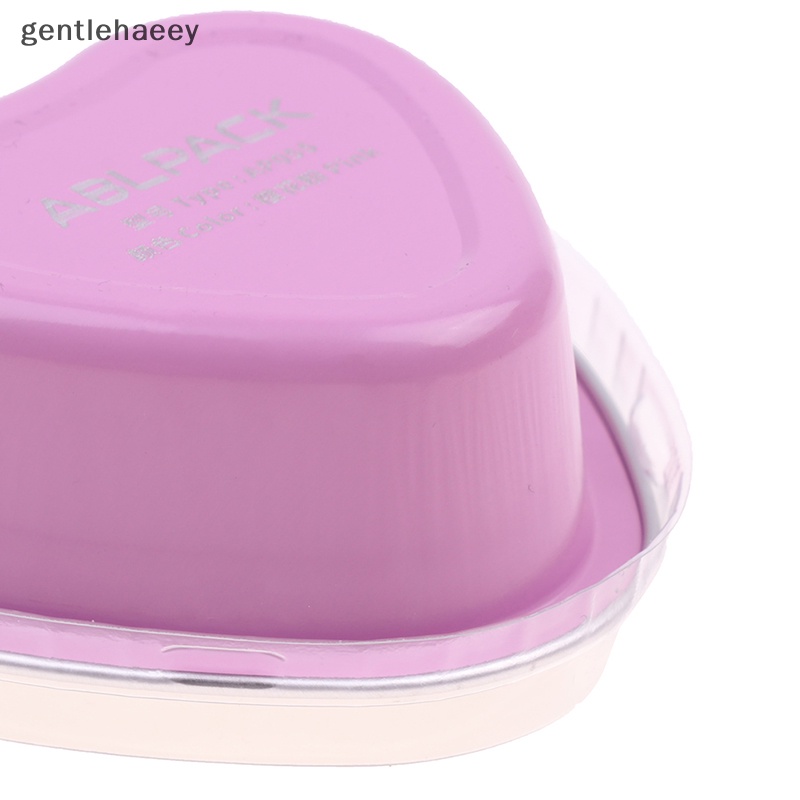 Set 10 Cốc Lá Nhôm 55ml Hình Trái Tim Làm Bánh Cupcake Có Nắp Đậy
