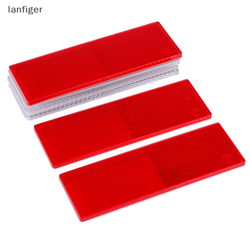 Bộ 2 Miếng Dán Phản Quang Hình Chữ Nhật Bằng Nhựa Cho Xe Hơi