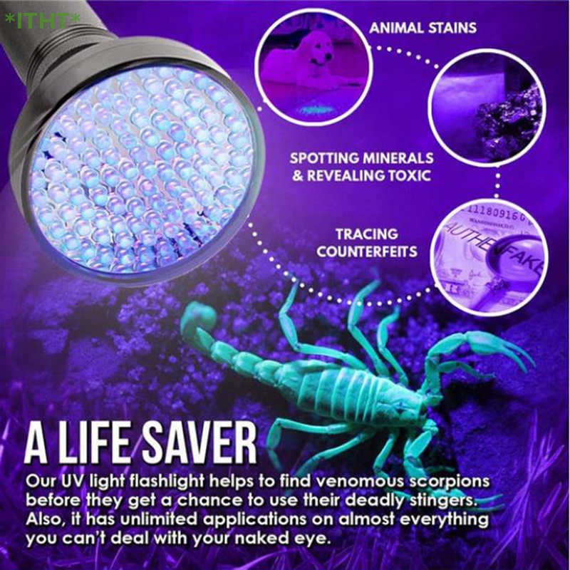 Đèn Pin 51 / 100Led UV Ánh Sáng Đen 395nm Tia Cực Tím Mới