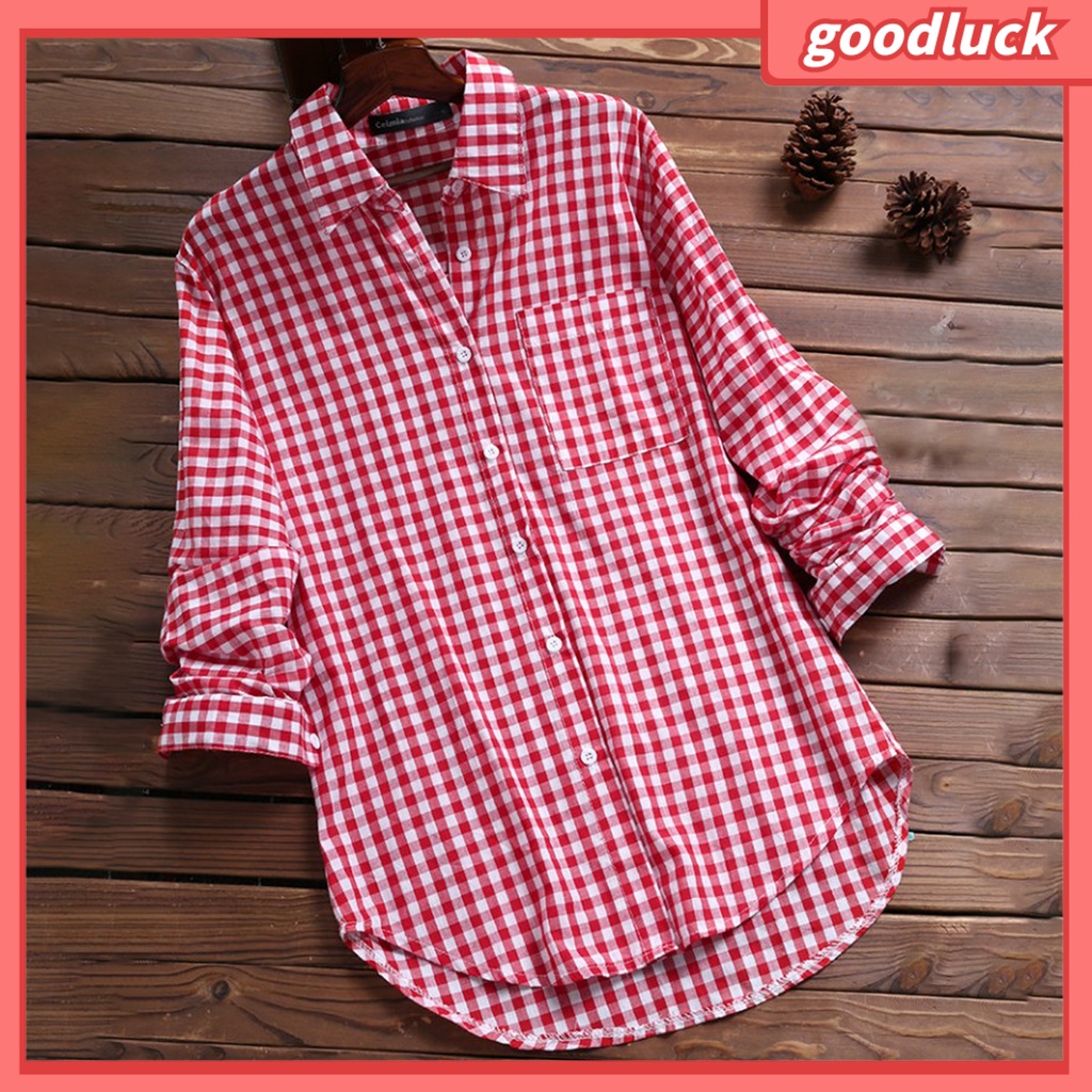 [ULK] Áo Sơ Mi Tay Dài Cổ Bẻ In Họa Tiết Kẻ Sọc Màu Sắc Tương Phản Thời Trang Xuân Hè Cho Nữ