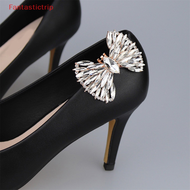 Phụ Kiện Trang Trí Giày Hình Nơ Đính Đá Lấp Lánh Thời Trang Cho Nữ Mới