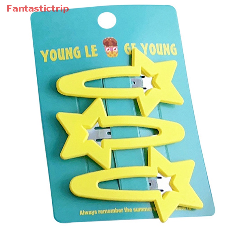 Set 3 Kẹp Tóc Hình Ngôi Sao Màu Kẹo Ngọt Dành Cho Nữ