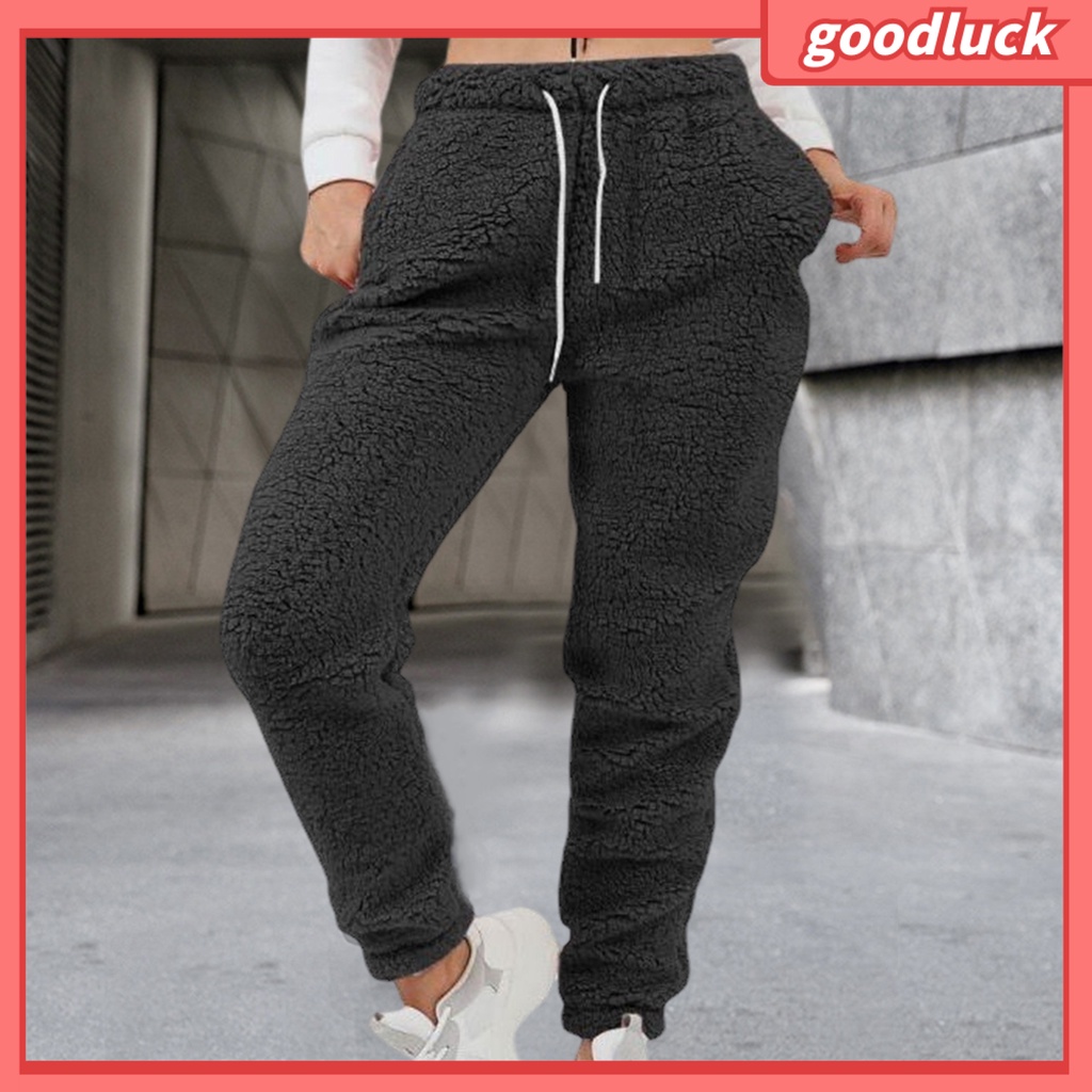 [ULK] Quần Dài Dây Rút Co Giãn Giữ Nhiệt Màu Trơn Dày Dặn Mùa Thu Đông Đường Phố