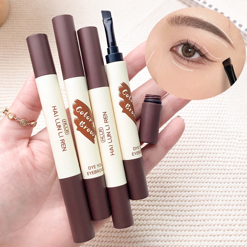 Hllr Bút Kẻ Lông Mày Dạng Gel Ba Chiều Tự Nhiên Mượt Mà Chống Nước Chống Mồ Hôi Không Lem