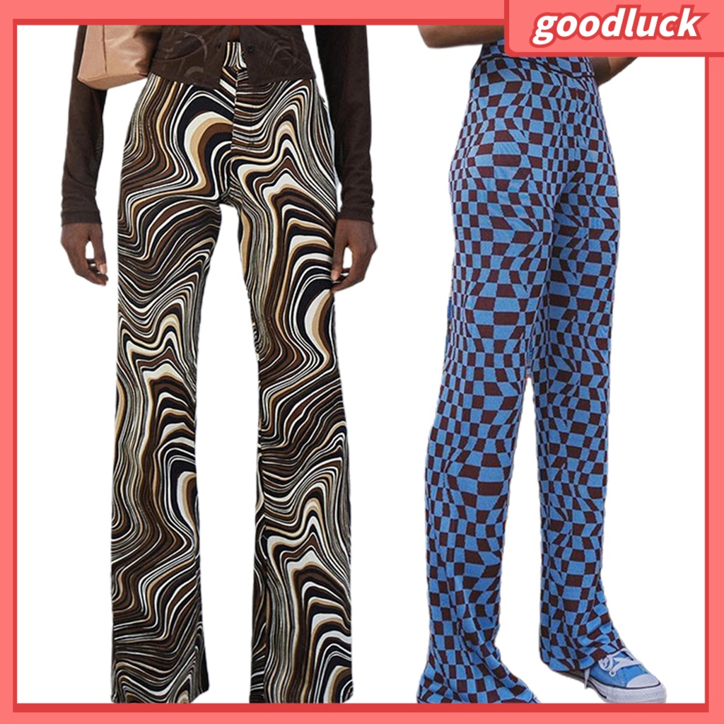 Quần Dài Lưng Cao Ống Rộng In Họa Tiết 3D Thời Trang Cho Nữ