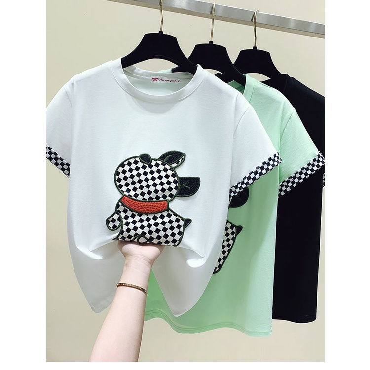 Áo Thun Tay Ngắn Dáng Rộng Họa Tiết Hoạt Hình Thời Trang Mùa Hè 2022
