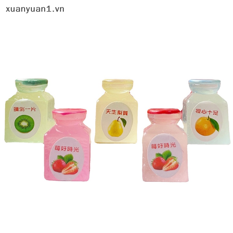 Xuan Set 3 Bình Đựng Mứt Trái Cây Bằng Nhựa Resin Thu Nhỏ DIY Cho Nhà Búp Bê