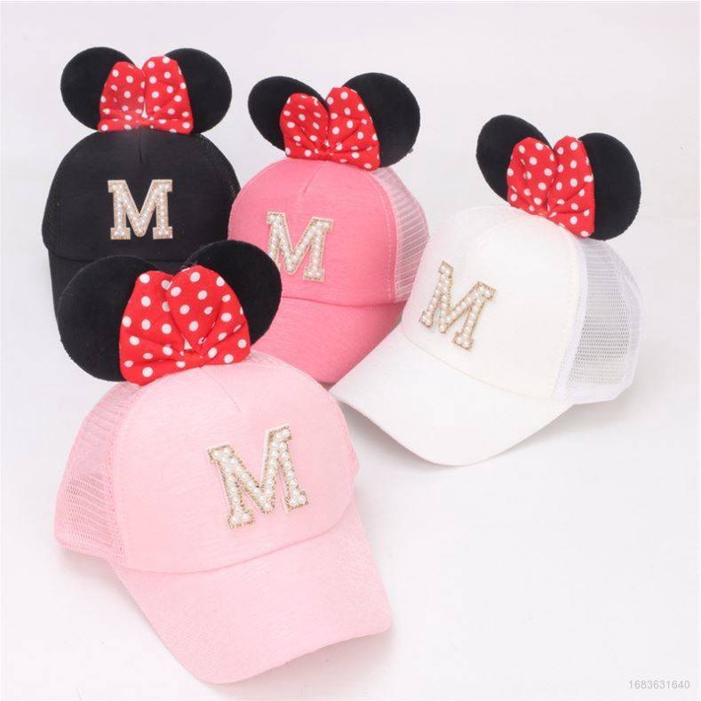 DISNEY Mũ Lưỡi Trai Hình Chuột Mickey / Minnie Chống Gió Thoáng Khí Thời Trang Mùa Hè Cho Bé