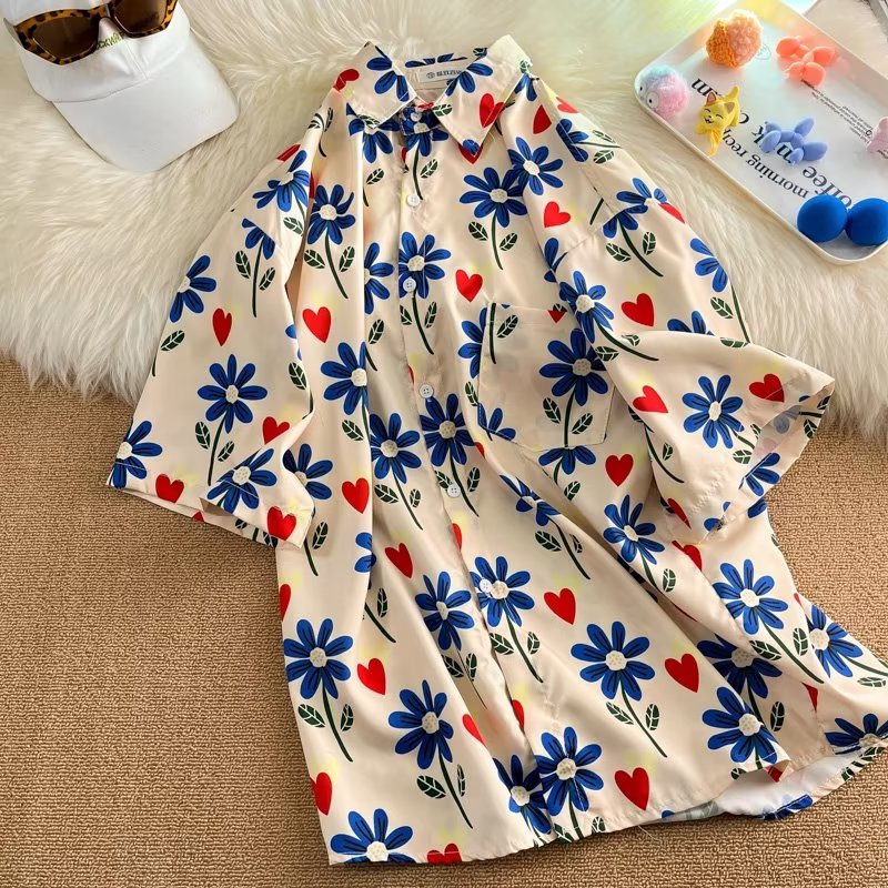 Áo Sơ Mi Tay Ngắn In Họa Tiết Thời Trang Phong Cách Hàn Quốc Cho Nam size M-3XL