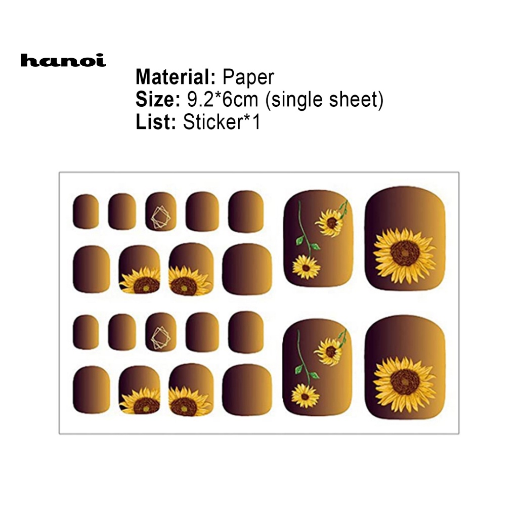 1 Tấm Đề Can Dán Móng Chân An Toàn Nhiều Họa Tiết Cho Nữ