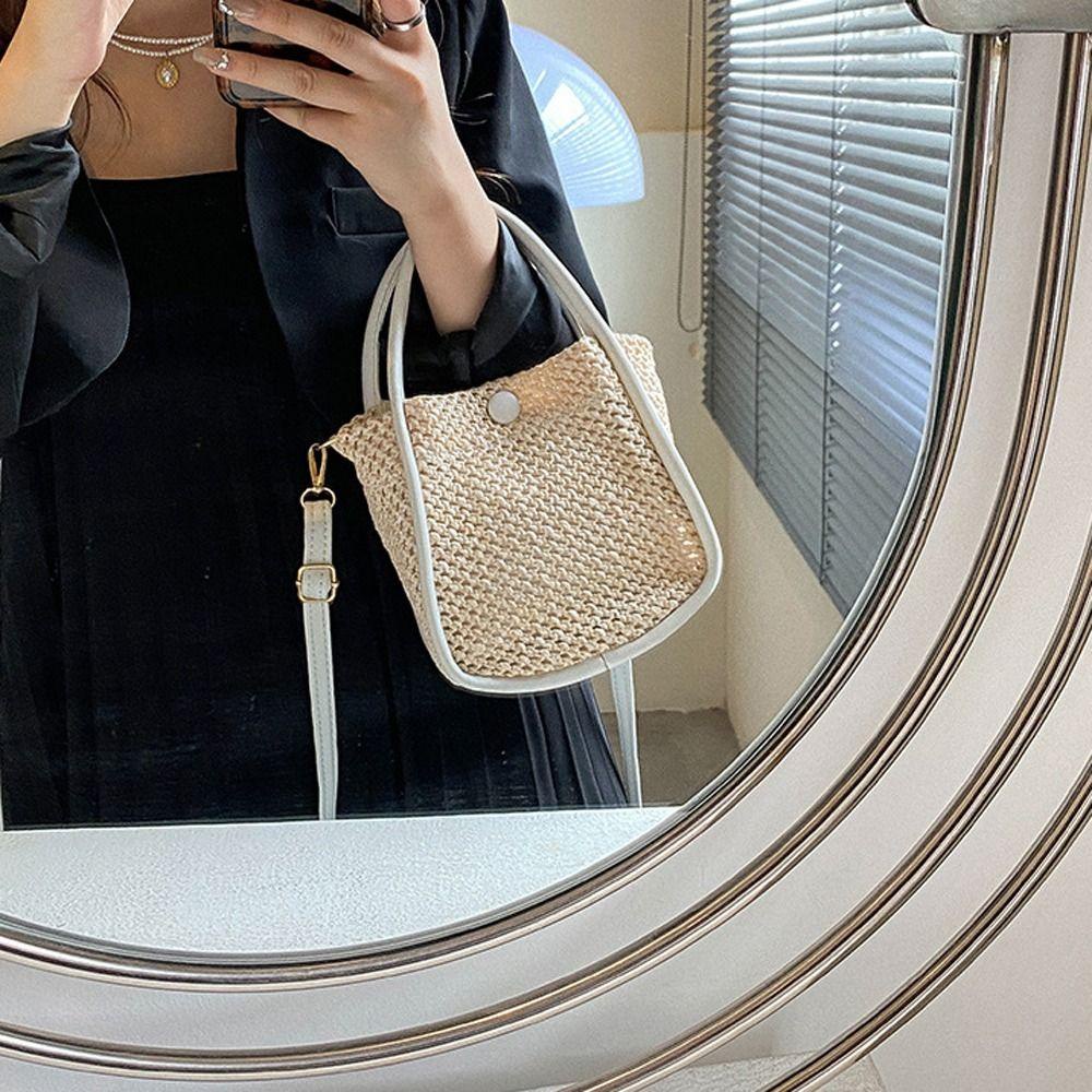 Túi Đeo Chéo Vai Đan Rơm Rỗng Sức Chứa Lớn WMES15H Kiểu Dáng Thanh Lịch