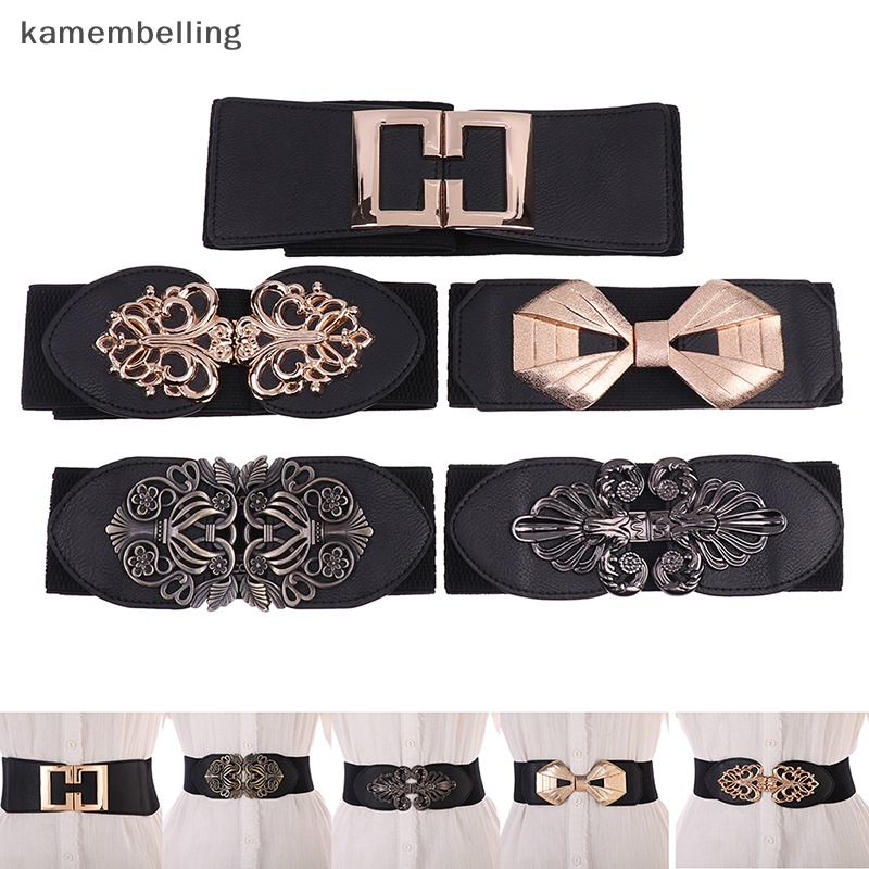 Thắt Lưng Bản Rộng Co Giãn Phong Cách Vintage Cho Nữ