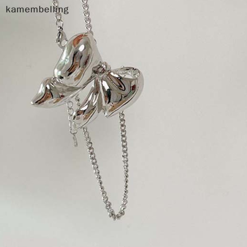 Dây Chuyền Kim Loại Mặt Nơ Đính Ngọc Trai Thời Trang Cho Nữ