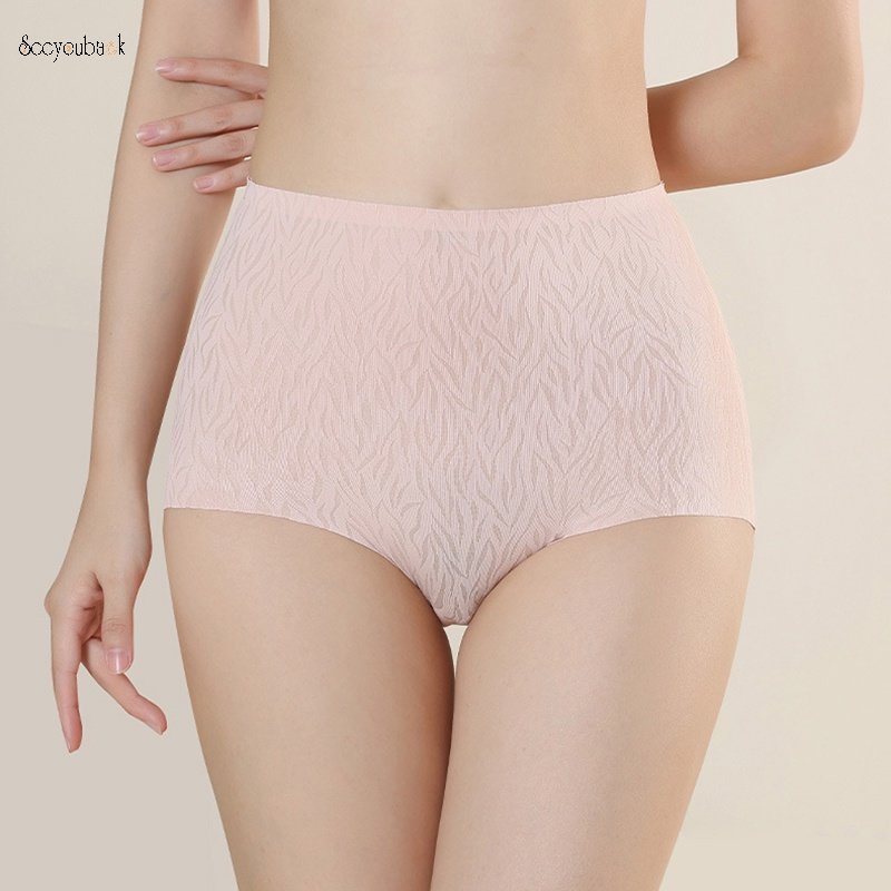 Quần Lót Cotton Lưng Cao Không Đường May Thoáng Khí Kháng Khuẩn Định Hình Cơ Thể Cho Nữ