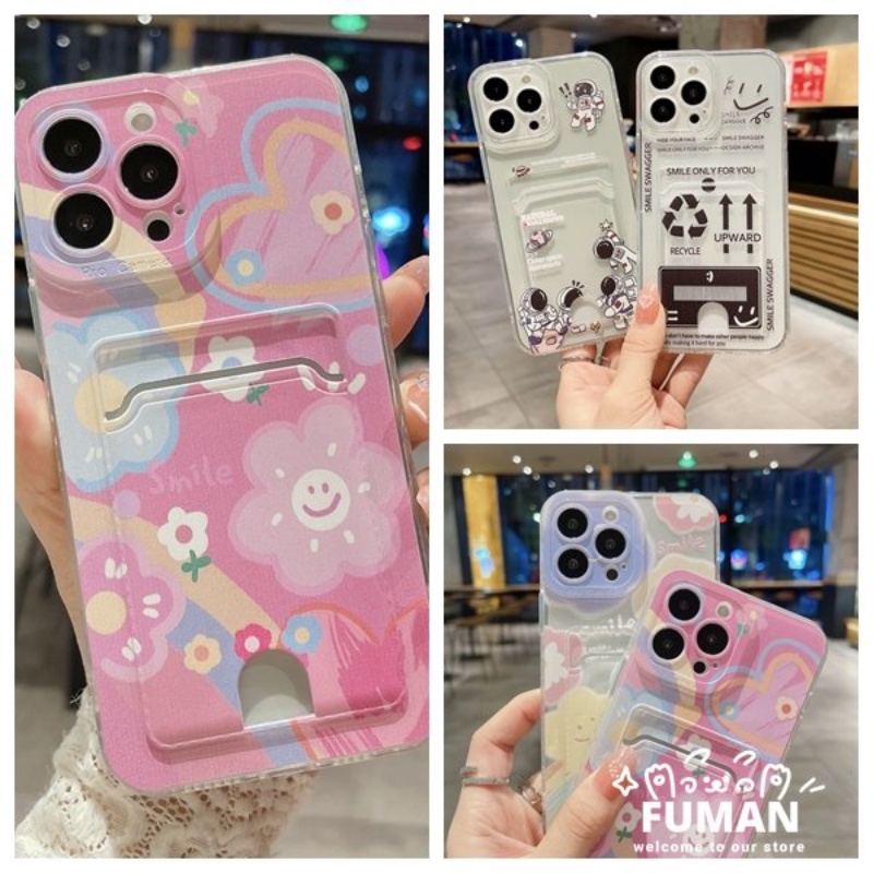 Ốp Điện Thoại Dẻo Họa Tiết Phi Hành Gia Kèm Ngăn Đựng Thẻ Cho Redmi Note 12S Redmi Note 12 Turbo K60 Pro Poco F5 Pro