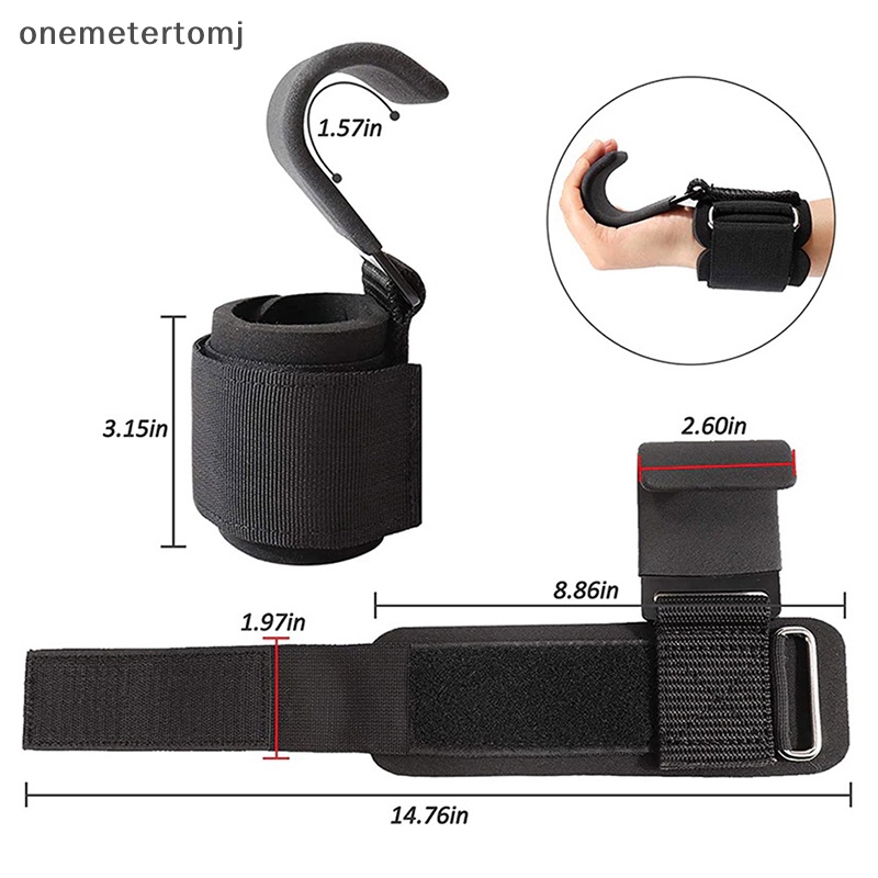 Onemetertomj Móc Cài Cổ Tay Kèm Dây Quấn Cổ Tay Hỗ Trợ Luyện Tập Thể Hình EN