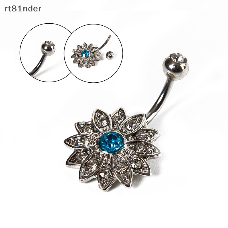Khuyên Rốn Hình Hoa Đính Đá Pha Lê Thời Trang Cho Nữ