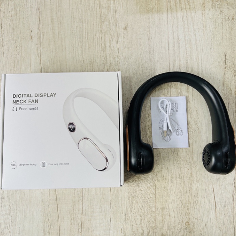 Quạt Làm Mát Đeo Cổ Không Cánh 2400mAh Màu Đen