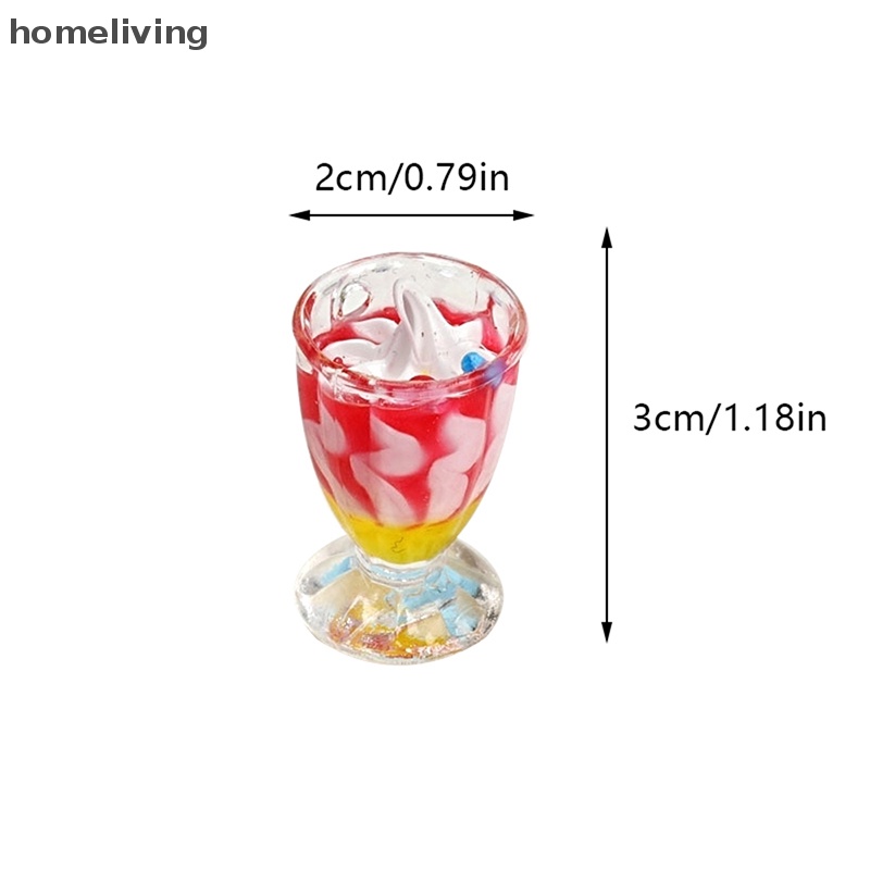 Set 2 Ly Kem / Trái Cây Mini Tỉ Lệ 1: 6 Trang Trí Nhà Búp Bê