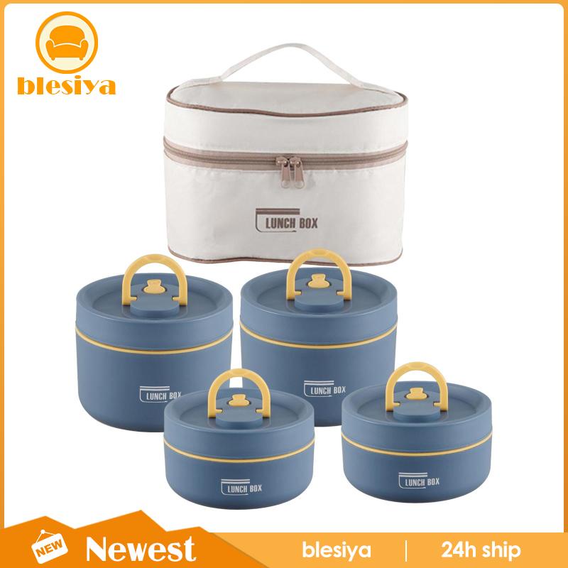 Bộ 4 Hộp Đựng Cơm Trưa Cách Nhiệt Tiện Dụng Mang Theo Du Lịch Cắm Trại