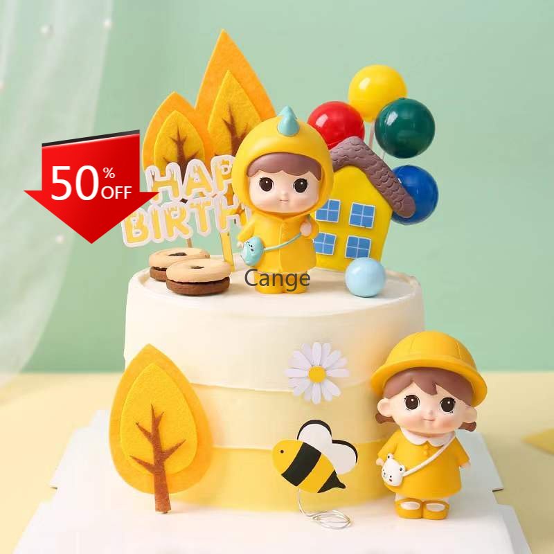 Phụ Kiện Trang Trí Bánh Kem Sinh Nhật Dễ Thương Cho Bé Trai Gái 61 Tuổi