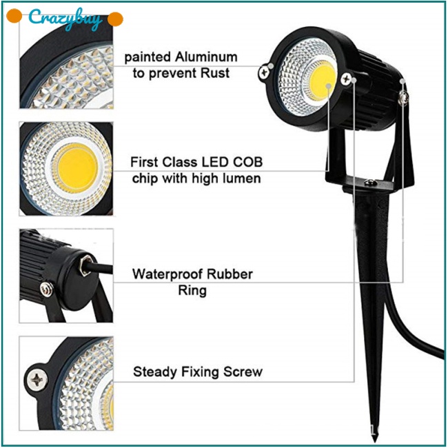 Cr Bóng Đèn LED COB 5w Chống Nước Trang Trí Sân Vườn