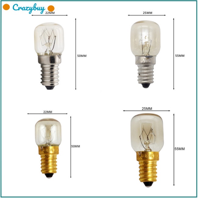 Cr Set 10 Bóng Đèn Chịu Nhiệt 15W / 25W E14 220V 300 Độ Dùng Cho Lò Vi Sóng
