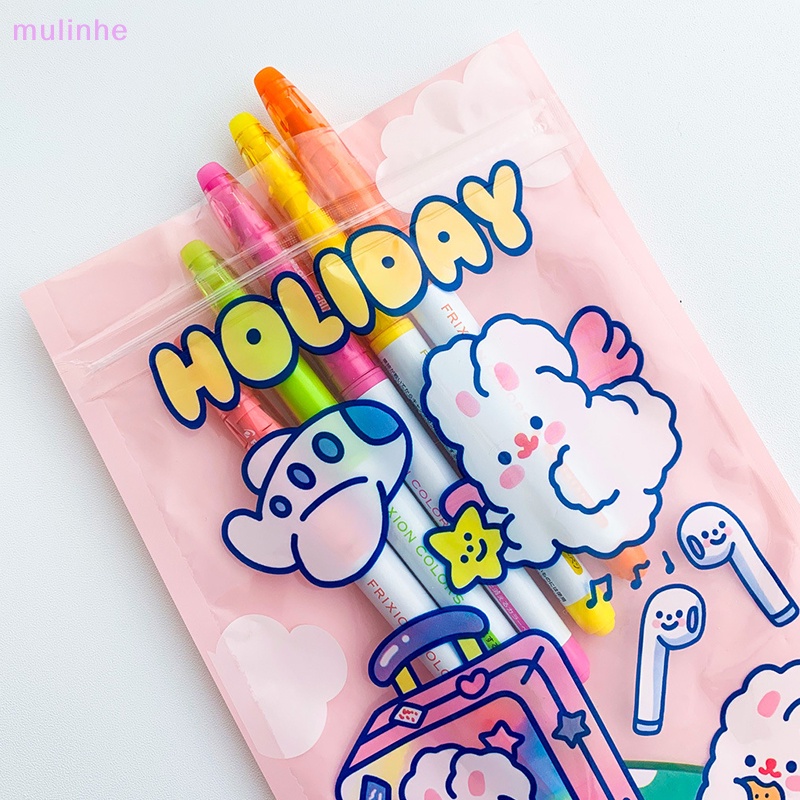 Set 5 Túi Zip Bằng Nhựa PVC Trong Suốt In Hình Thỏ Dễ Thương Đựng Trang Sức